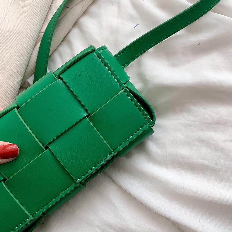 2025 New Fashion PU Woven Pillow Bag - Small Square Crossbody, Waist, and Chest Bag for Women