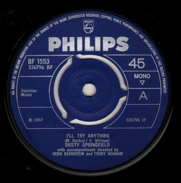 

7inch Record DUSTY SPRINGFIELD - I ll Try Anything BF1553 Philips 1967 UK Pop Used