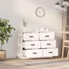 Sideboard In White 100 X 40 X 75 Cm Solid Pine Wood