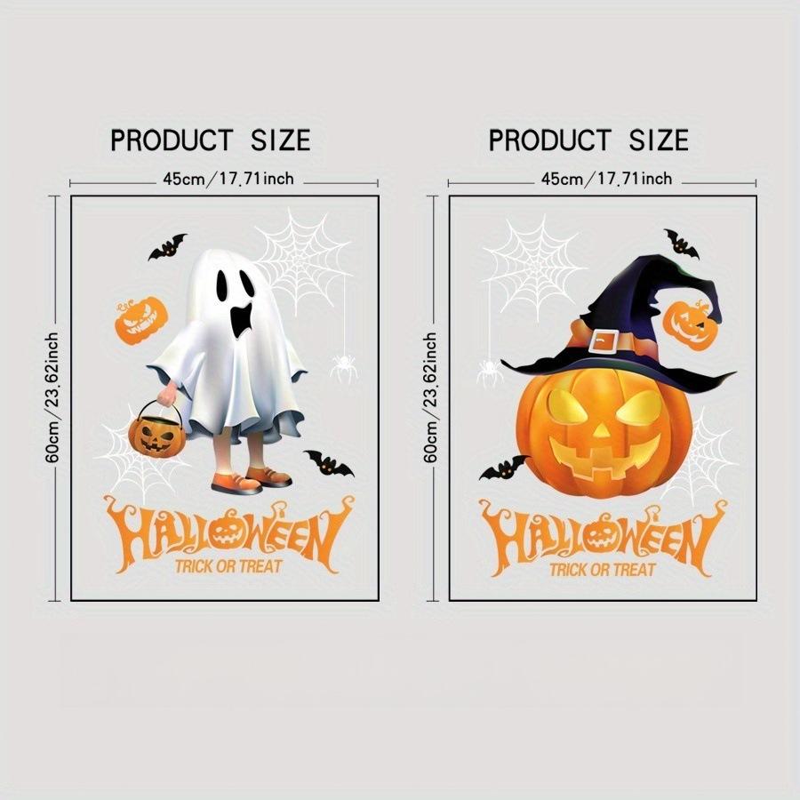 

Halloween Window Stickers Ghost Pumpkin Glass Decals Atmosphere Decoration Shop Window Static Cling Window and Door Stickers