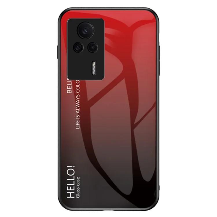 

Tempered Glass+PC+TPU Phone Case for Xiaomi Redmi K60E 5G, Gradient Color Anti-drop Cover