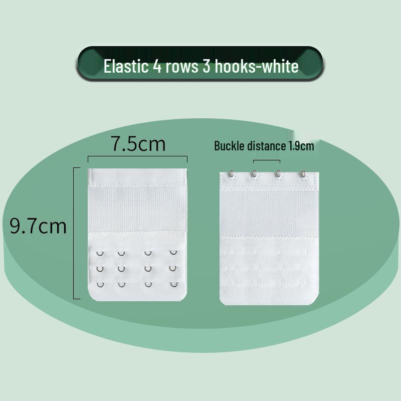 Elastic Bra Extender with Stainless Steel Hooks - Universal Full-Size Bra Back Closure