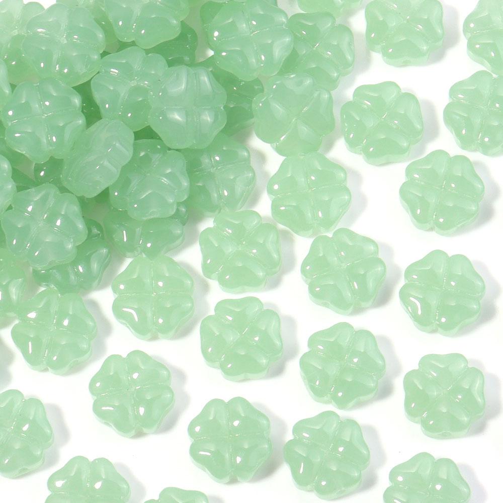 50pcs/lot 10mm Colorful Four-leaf Clover Shape Lampwork Beads For Jewelry Making Loose Spacer Glass Beads DIY Bracelet Earrings