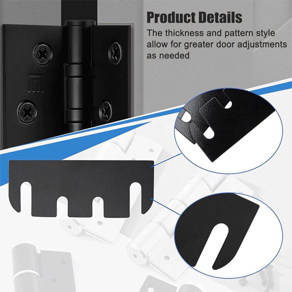 10Pcs Door Hinge Shims 0.030 Inch Thickness 4 Inch Hinge Shims For Door Hinge Repair Kit Black PVC Hinge Shim