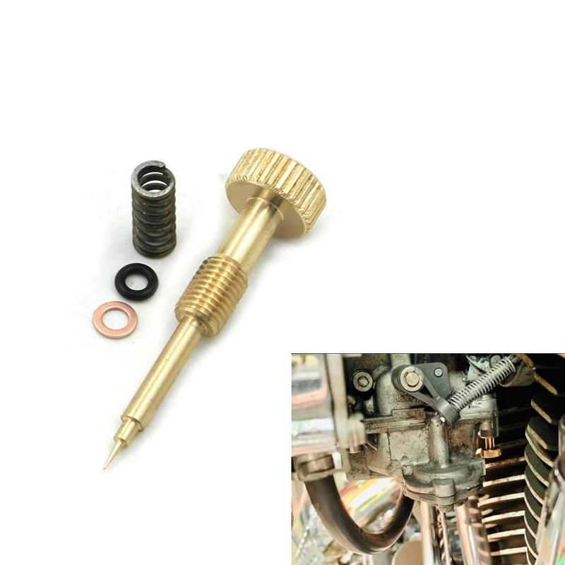 Ricambio Per Carburatore KEIHIN CV 1990 - 2006 Harley CNC Vite di Regolazione Carburatore Kit Revisione Vite Miscela Minimo, una vite di ricchezza in ottone con molla