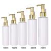 Gold Pump Lotion Bottle 100/120/150/200/250ml, Empty PET Plastic for Shower Gel Hand Soap, Refillable