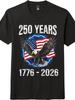 USA 250 Years Patriotic Tee | Bald Eagle Lightning Flag Design | 1776-2026