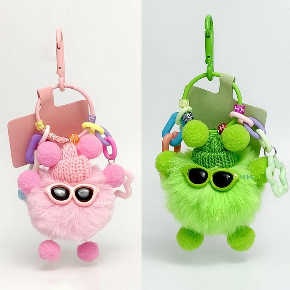 Cute Gifts Lovers Elf Rex Rabbit Hair Fashion Diy Couples Keychain Kawaii Phone Lanyard
