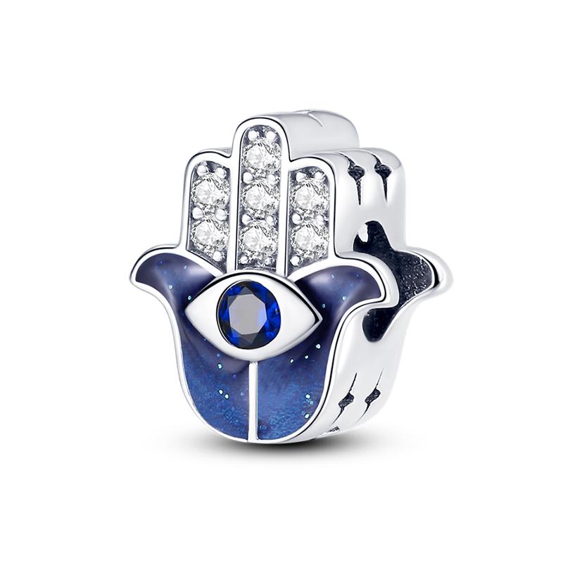 100% Rame Zircone Scintillante Occhio del Diavolo Occhio di Horus Auguri Migliori Portafortuna Perline Adatte a Braccialetti da 3 mm Gioielli Fai da Te
