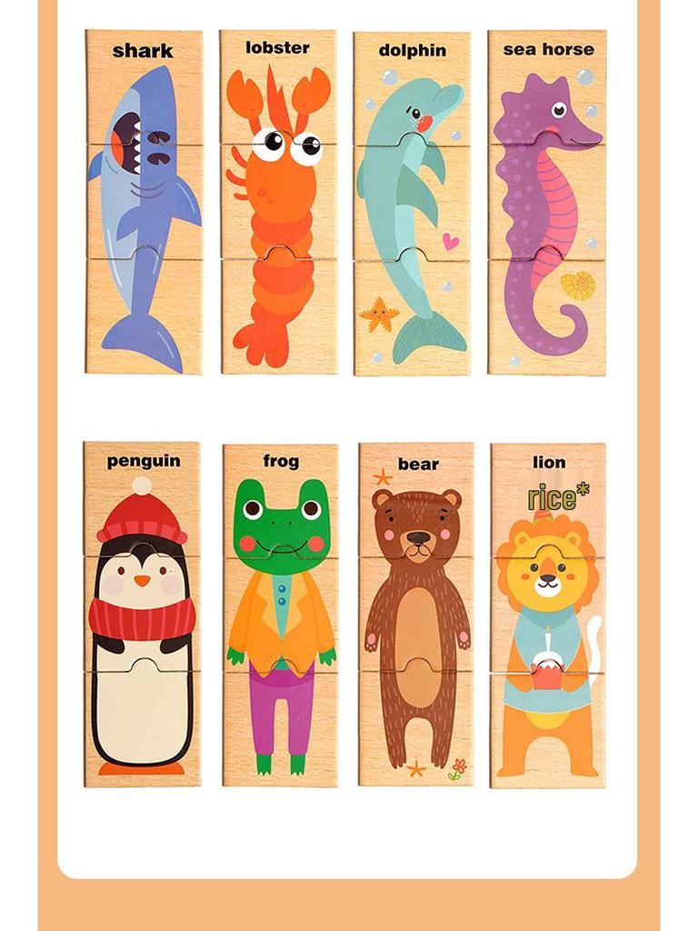 Cross-Border Animal Puzzle Shape Matching Game: Educational Toy for Parent-Child Interaction