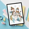 Colorful Finish DIY Pearl and Diamond Notebook Art Handmade Santa Claus Diamond Painting Notebook Kit 3D Visual Effect Snowman