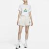 Nike Embroidered Letter Floral Comfortable Crew Neck Sport T-Shirt Women Tops White FV4231-100