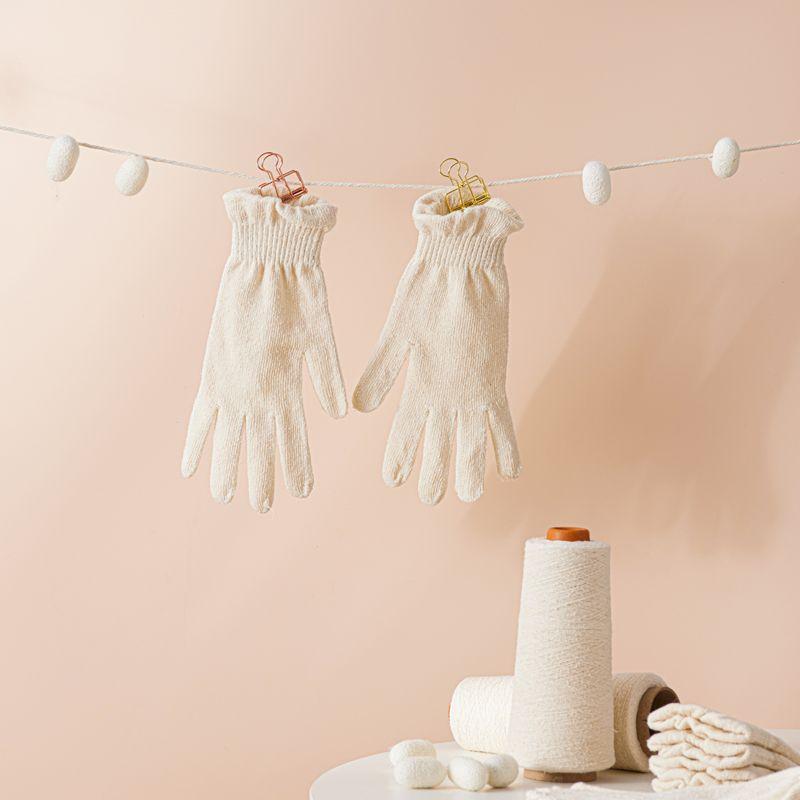 

Женские шелковые перчатки для сна с пятью пальцами Xuhuang, уход за кожей, защита рук, для мамы, в клетку, новинка, модные White All yards