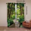 2Pcs Jungle Curtain Deep Forest With Wooden Pier And River Refreshing Exotic Nature Wild For Bedroom Living Room And Dining Room