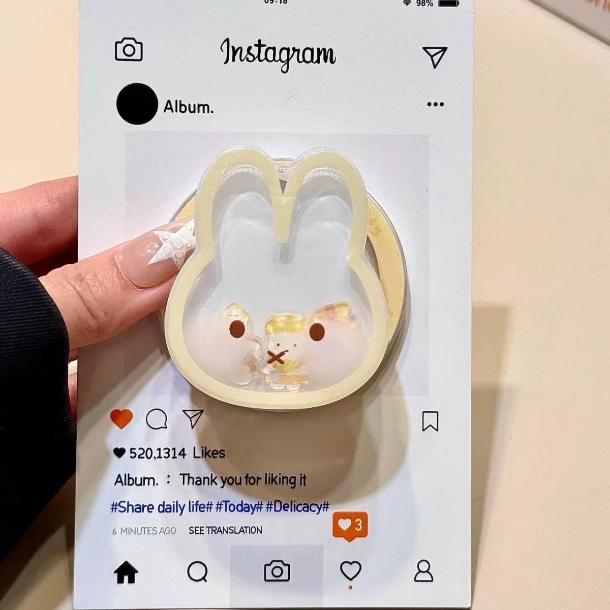 MagSafe Magnetic Stand: Cute Star Rabbit/Cat Design with Super Strong Adsorption & Desktop Retractable Airbag OPP Bag Packaging