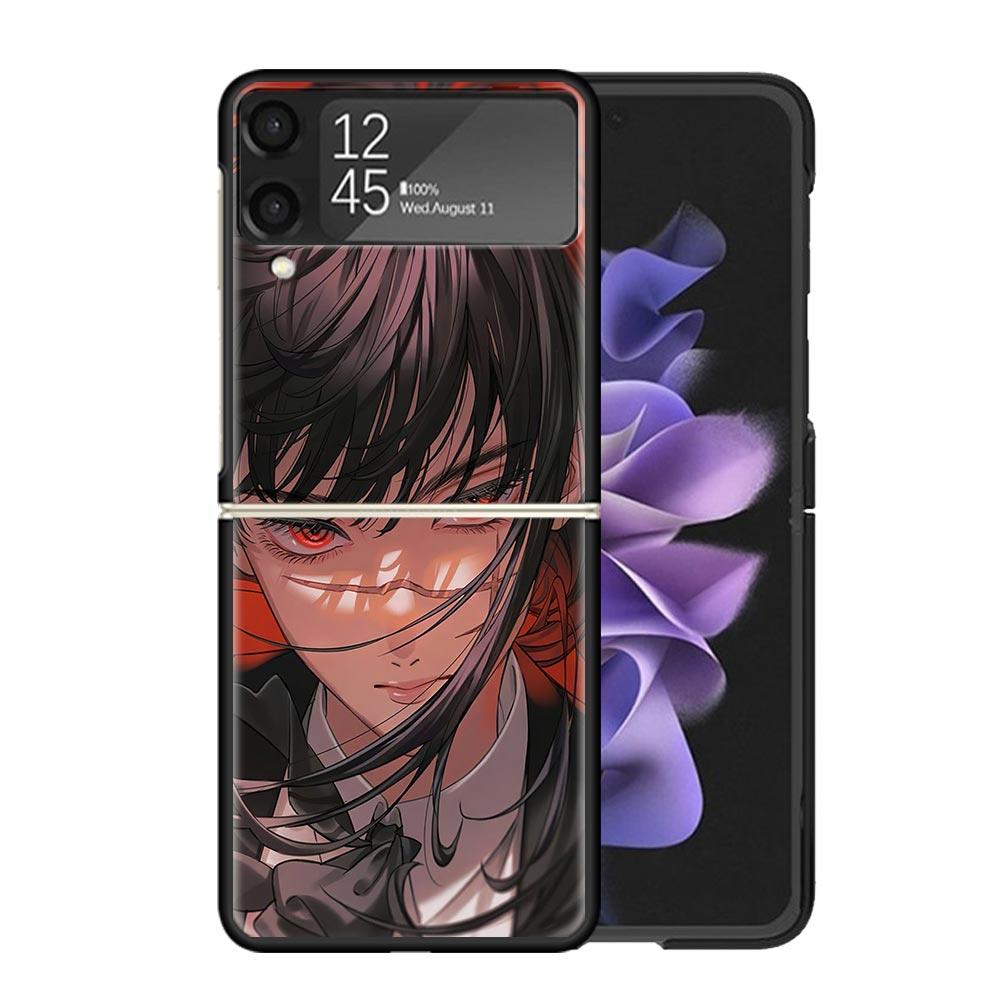 

C-Chainsaw Mans Yoru War Devil Cases For Samsung Galaxy Z Flip 4 5 6 7 3 Z Flip7 Flip6 Flip4 Flip5 Flip3 5G Hard Shockproof Fund Samsung Z Flip 4