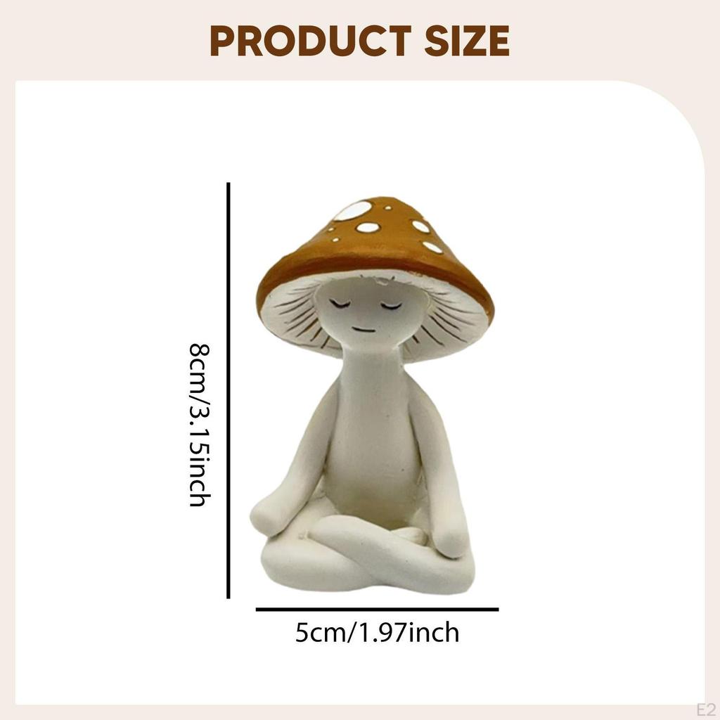 Mushroom Statue, Resin Sculpture, Meditation Statue Figure for Backyard, Home
