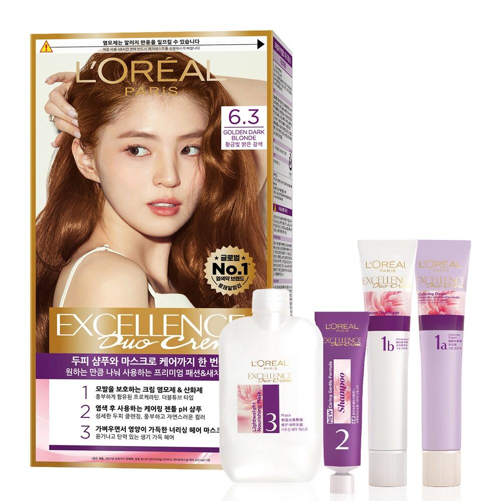 

Крем-краска для волос L Oréal Paris Excellence Duo, нет. 6.3 Золотисто-коричневый, 1 шт.