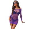Mini Abito Sexy da Donna Scollo O Costumi da Bagno Sexy Vestito Tubolare Mini Rete Trasparente Senza Spalline