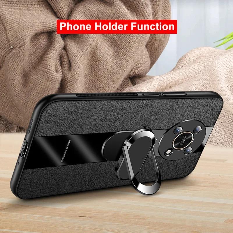 Luxus PU Lederhülle Für Honor X7 X9 5G X10 X30 Max Hülle Ringhalter Silikon Handyhülle Für Honor X40 GT X7A X7B X8B
