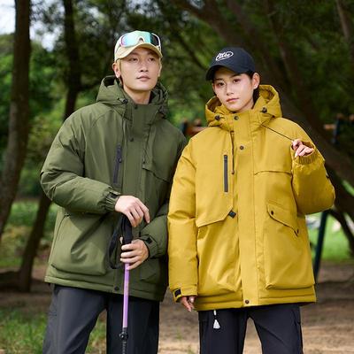 Winter Hooded Couple's Outdoor Windbreaker: Youth Casual Water & Windproof Mountaineering Jacket