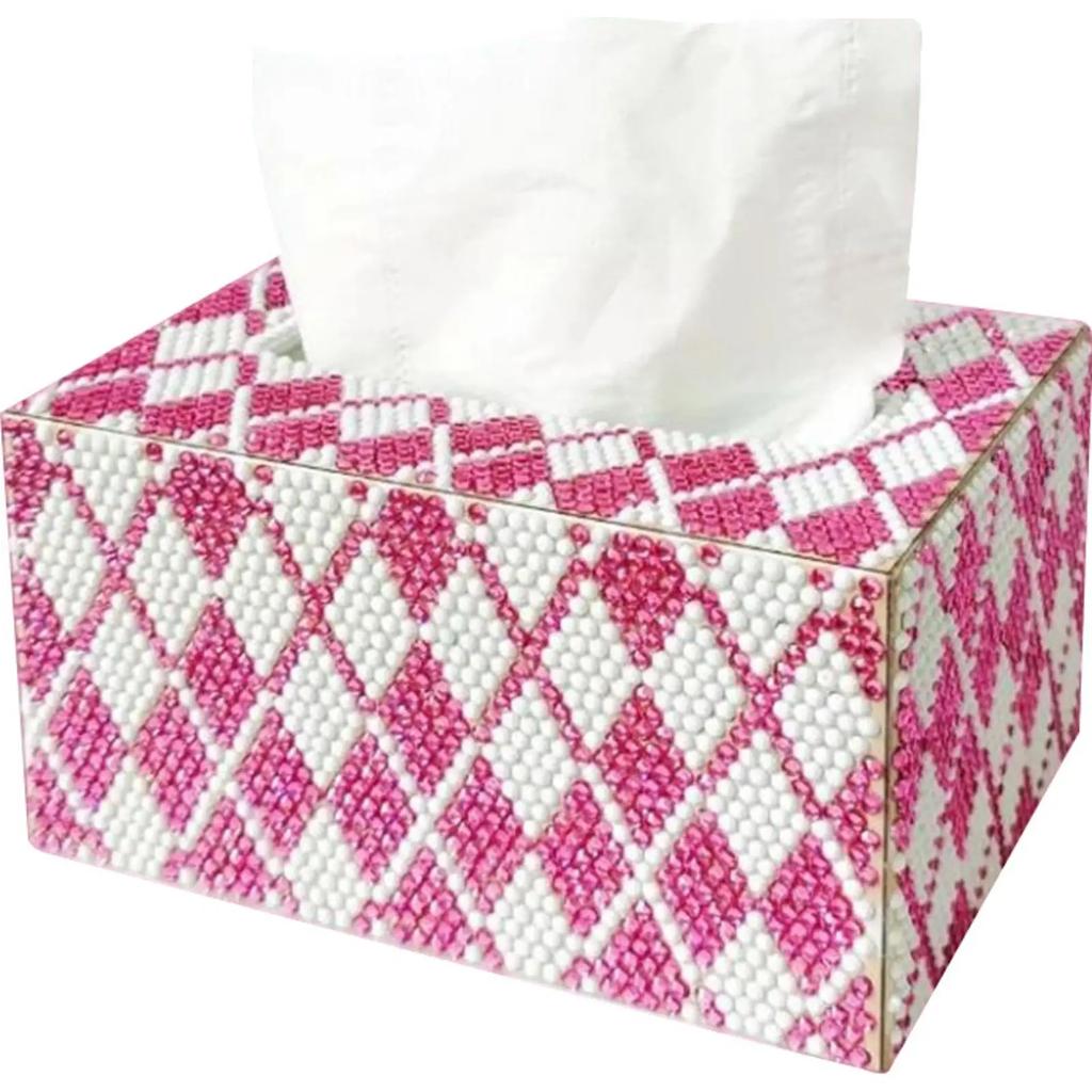 5D DIY Tissue Case Diamond Mosaic Square Tissue Box Kit Handmade Art Napkin Dispenser for Home Office Car Decor Supplies