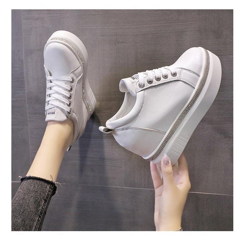 Women's Spring and Autumn New Inner Height-increasing Slope Heel Waterproof Platform Low-top Casual Sports Women's Shoes Single Shoes