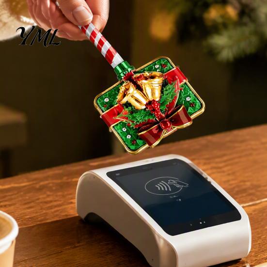 Christmas Market Counter Decor Payment Wand, Festive Credit Card Holder for Readers, Reindeer Reader Accessory Snowman Snowflake Holiday Retail