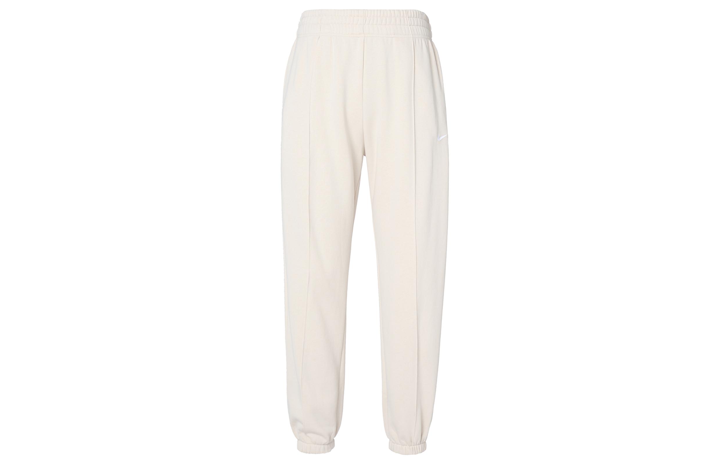 Nike Solid Color Logo Printed Pattern Elastic Waistband Fleece Lined Sweatpants Women s Ecru DV7093-219 XL
