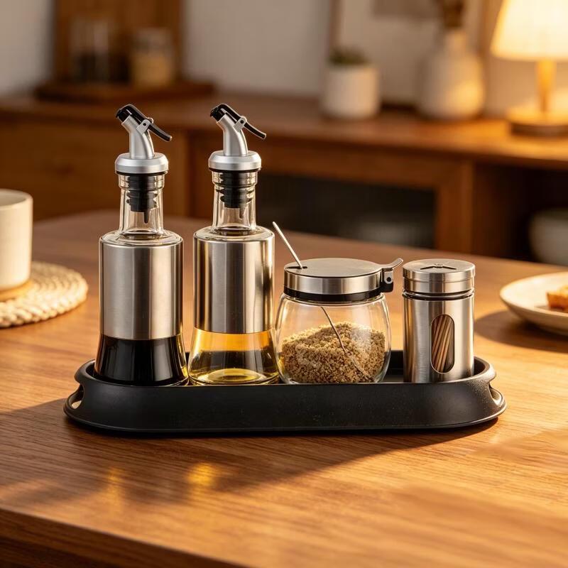 Glass Seasoning Jar and Bottle Set