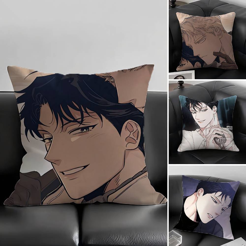 Korean BL Manhwa Roses And Champagne Pillow Case Fashion Square Pillowcase Bedroom Sofa Room Ins Decoration Leisure
