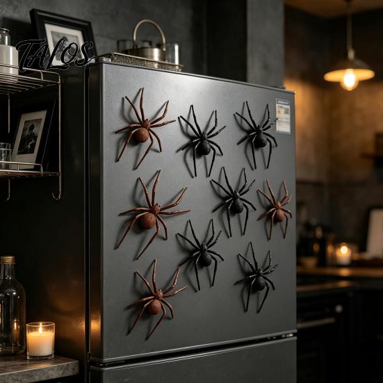 Magnetic Spider Decor 2/4/8Pcs 3D Refrigerator Magnet, Lifelike Decorative Magnet for Metal Surfaces, Creepy Halloween Party Decorations
