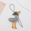 Creative Cute Scarf Duck Car Keychain Pu Leather Bag Pendant Decoration Couple Hanging Gift Accessories