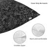 Benutzerdefinierter Vintage Halloween Gothic Schwarz Totenkopf Damast Kissenbezug 35x35 cm Samt Polyester Wurfkissenbezug für Sofa Kissenbezug
