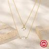 Layered Pearl Zirconia Necklace Women Sterling O-Link Chain Minimalist Chic Fashion Jewelry