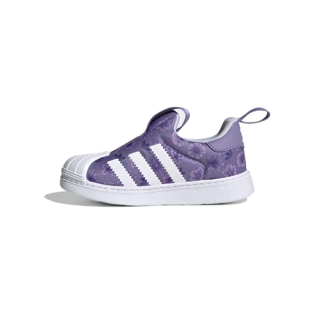 Adidas Originals Superstar 360 Comfortable Casual Low-Top Walking Shoes Baby Shoes Purple White FZ5608