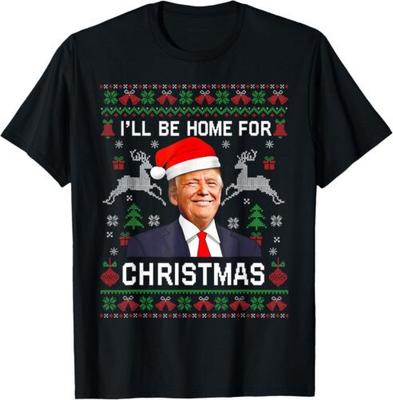 I'll Be Home For Christmas Funny Santa Claus Trump 2024 Unisex T-Shirt