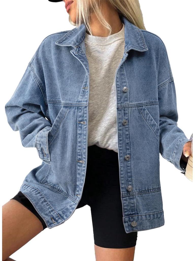 Europäische/Amerikanische Mode Damen Lockere Jeansjacke - Vielseitig für Frühling/Herbst