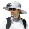 Solar Fan Hat UPF 50+ UV Protection Hat with Detachable Cooling Fan Breathable Men Women Summer Outdoor Activities Fishing Wide Brim Sun Cap
