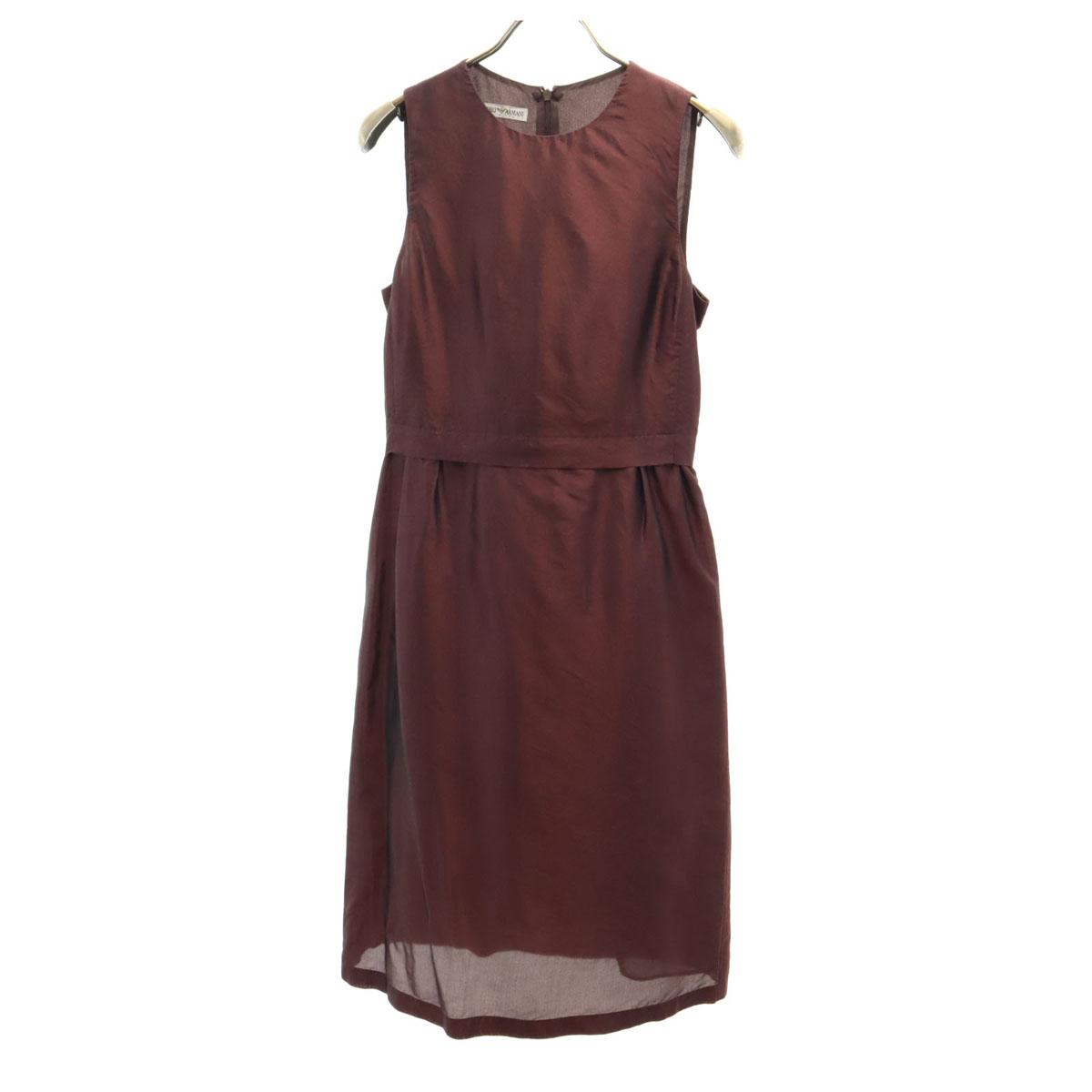 

Emporio Armani 90s Italian Silk Old No sleeve Knee-length dress 36 Brown Women Used