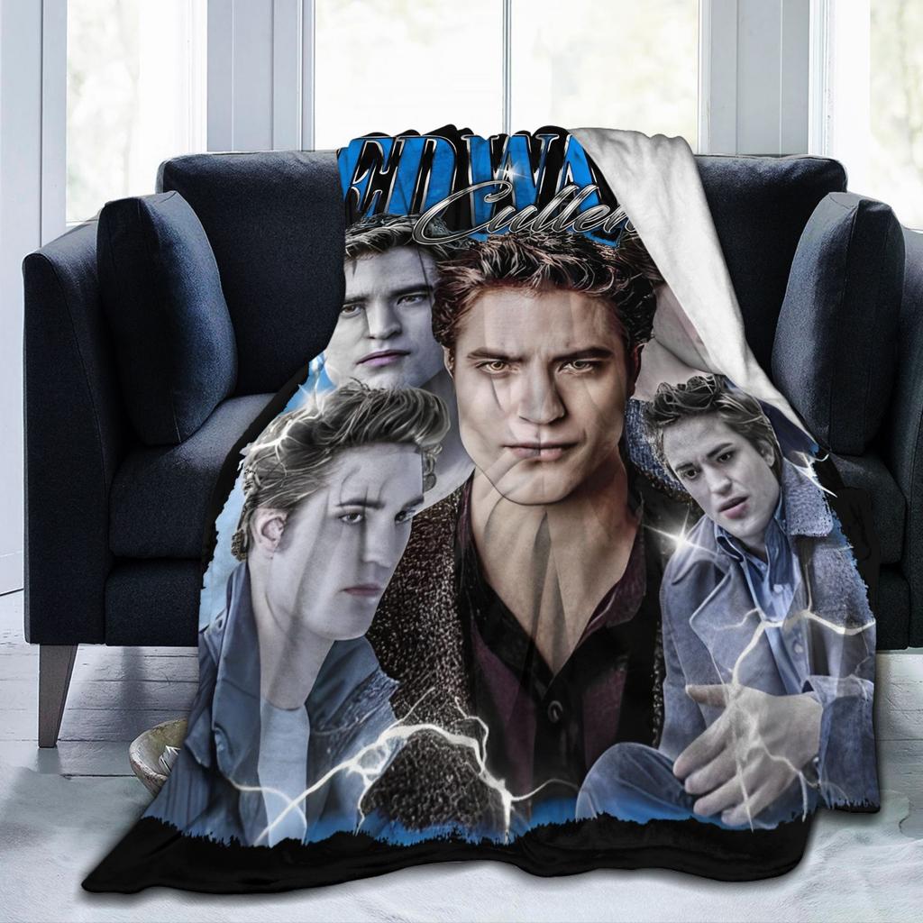 Edward Cullen Bootleg Vintage Twilight  Blanket Fleece Winter   Multifunction Super Warm Throw Blanket for Bedding Car Rug Piece