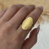Stainless Steel Irregular Geometric Ring for Women Vintage Gold Color Sun Leaf Joint Finger Ring Party Versatile Jewerly Gifts