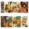 12pc Halloween Vintage Greeting Card with Envelopes Retro Pumpkin Cat Invitation Postcard Blank Note Cards Halloween Party decor