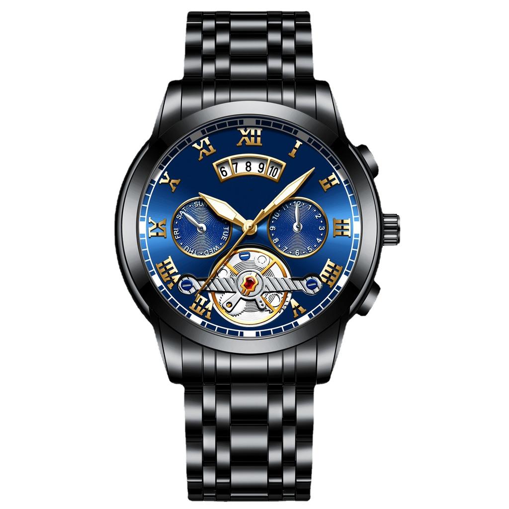 Mens Stainless Steel Luminous Clock Watch Casual 3Bar Waterproof Outdoor Sport Wristwatch
