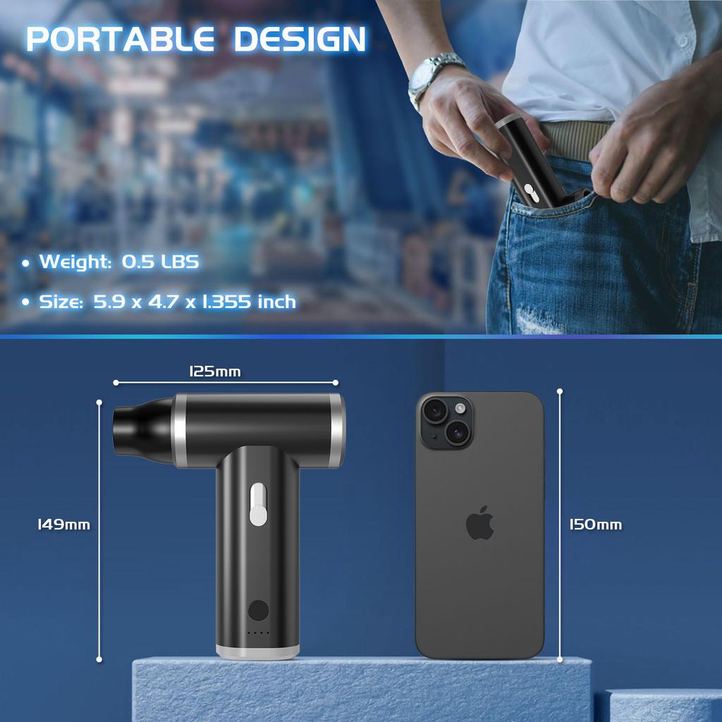 110000PRM Vacuum Cleaner Portable Duster Brushless Motor Cordless Air Blower Handheld Dust Blower Car Vacuum Cleaners Air Pump