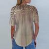 Korte Mouw Dames Tops Zomer T-shirts Bloemenprint V-hals Casual Basis T-shirt Knopenhemden Tuniek Tops