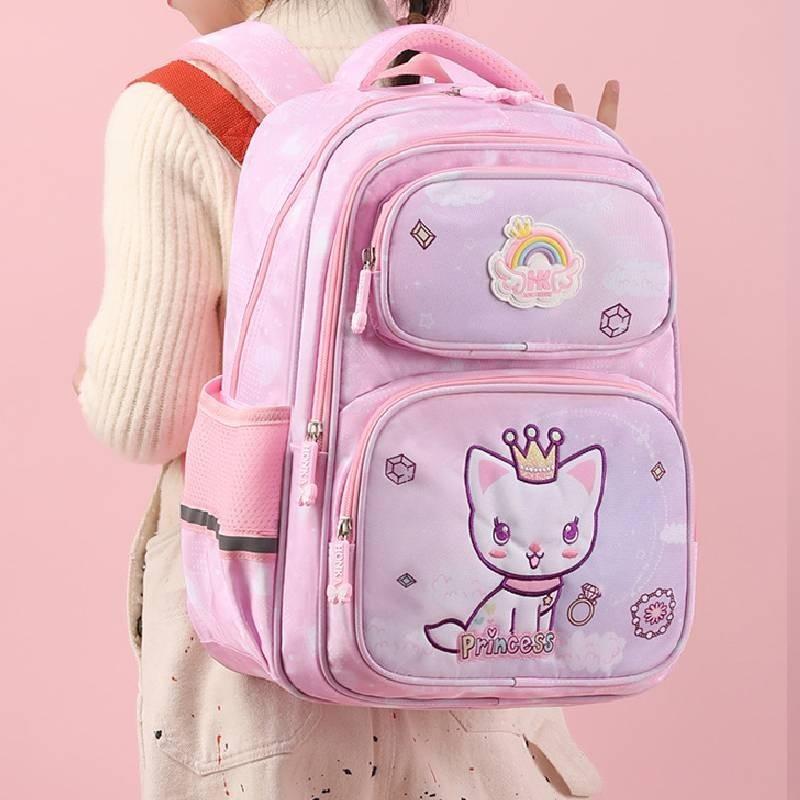 Cool Modern Nylon Book Bag For Big Class Elementary Kids Breathable And Spine-protecting