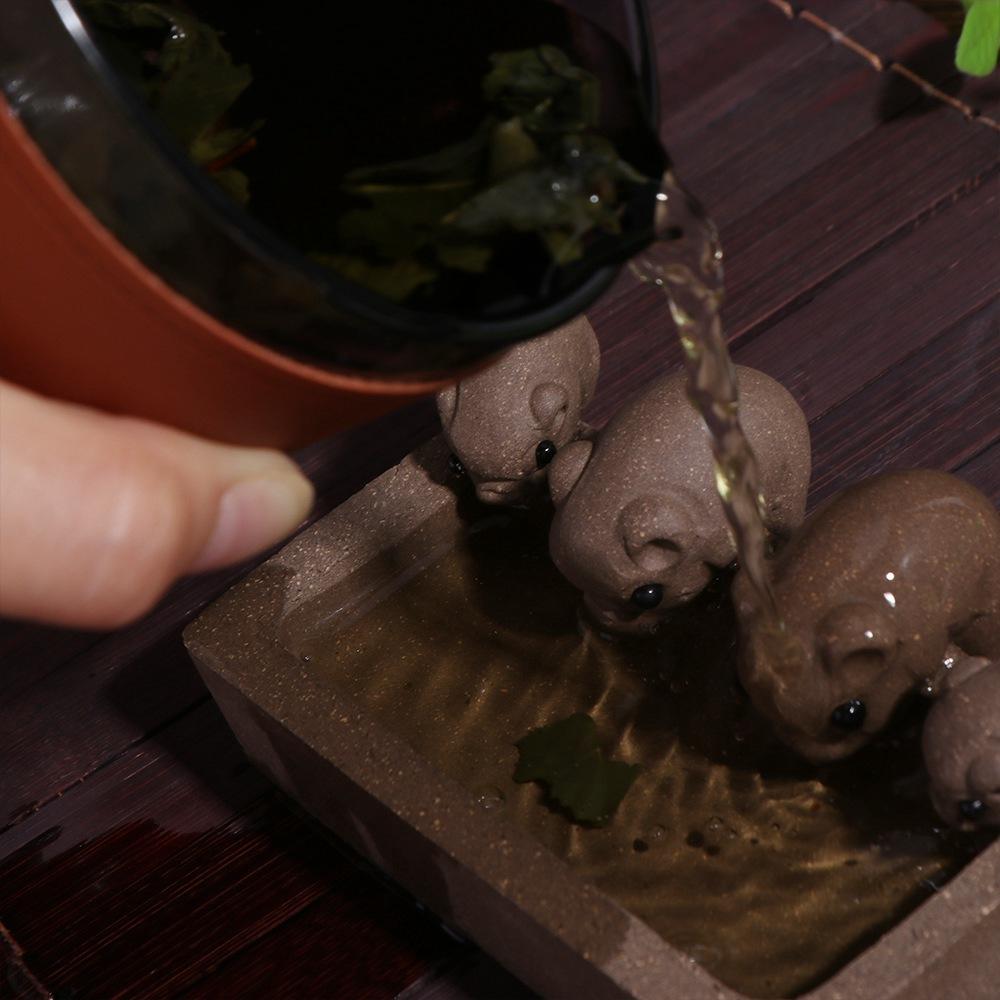 Chinese Crude Pottery ZiSha Tea Pet Creative Tea Pet Ornaments Craftsmanship Gift