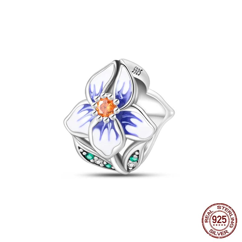 100% Copper Beautiful Spring Flowers Butterfly Firefly Charms Beads Fit Original Bracelets Diy Jewelry