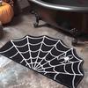 Halloween Spider Web Doormat - Non-Slip, Machine Washable, Polyester Fiber, Gothic Plush Area Rug for Bathroom